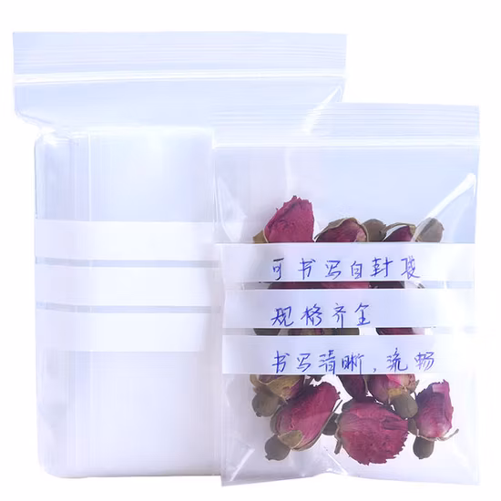 LDPE 쓰기 가능 흰색 패널 재밀폐 가능 그립 씰 백 지퍼 잠금 백/지퍼 백/지퍼 백/지퍼 백